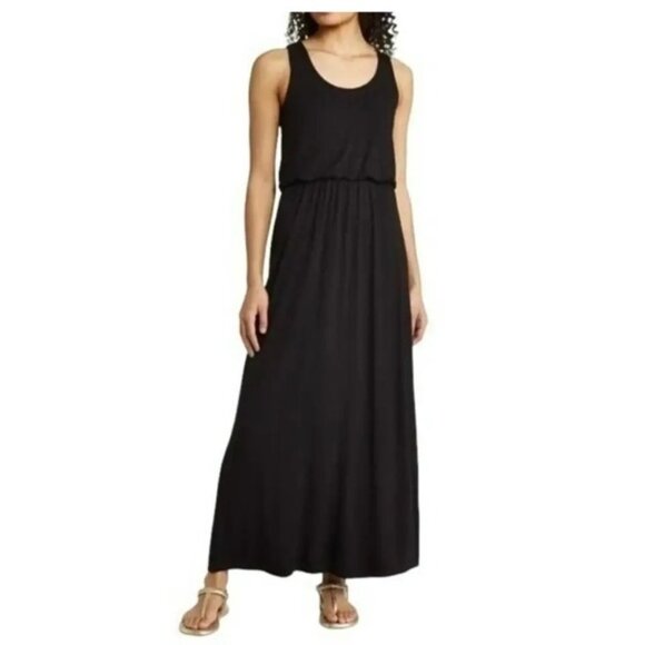 Caslon Dresses & Skirts - Caslon Womens Black Maxi Dress S Stretchy Rayon Blend Sleeveless Relaxed Fit